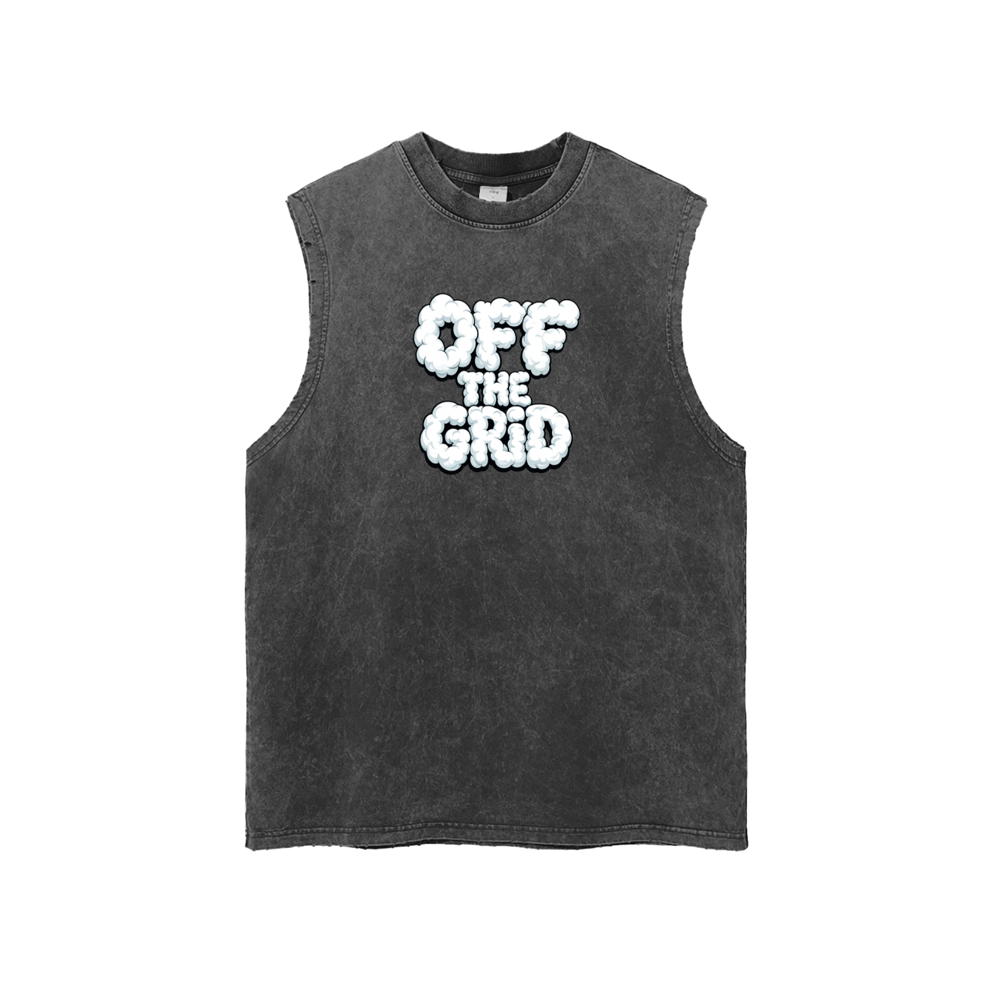 Snow Washed Frayed Hem Tank Top