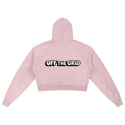 Snow Washed Cropped Hoodie