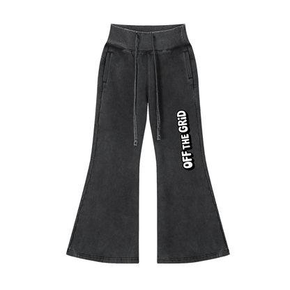 Vintage Washed Flared Fleece Pants