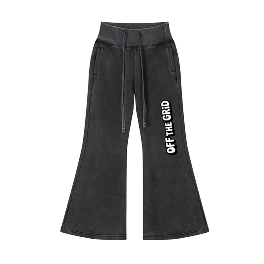 Vintage Washed Flared Fleece Pants