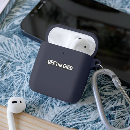 "Off The Grid" AirPods Case Cover — Minimal Protective Silicone Case with Carabiner