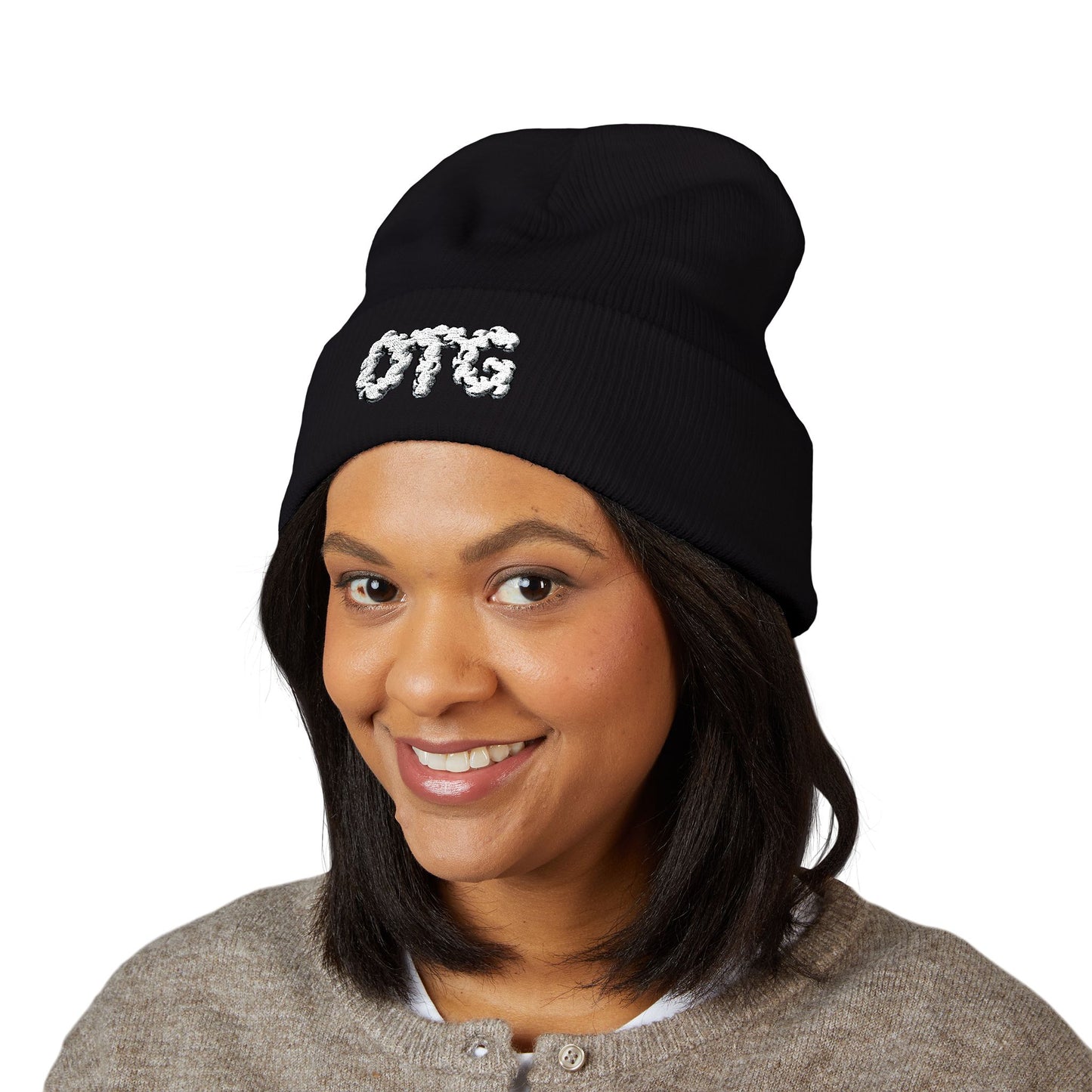 Embroidered OTG Beanie — Cozy Cuffed Knit Hat
