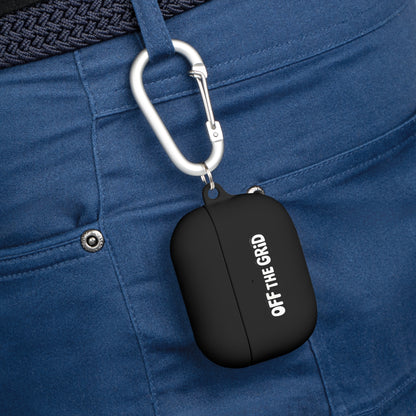 "Off The Grid" AirPods Case Cover — Minimal Protective Silicone Case with Carabiner