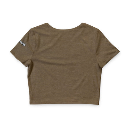 Off The Grid Crop Tee — Women’s Relaxed White Graphic Crop Top