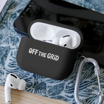 "Off The Grid" AirPods Case Cover — Minimal Protective Silicone Case with Carabiner