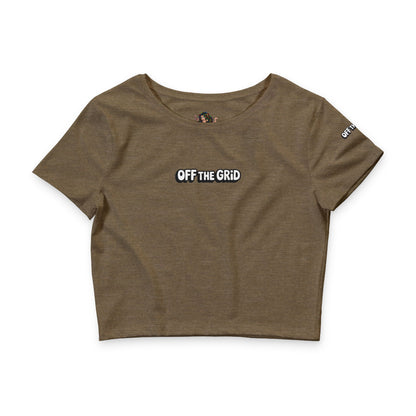 Off The Grid Crop Tee — Women’s Relaxed White Graphic Crop Top