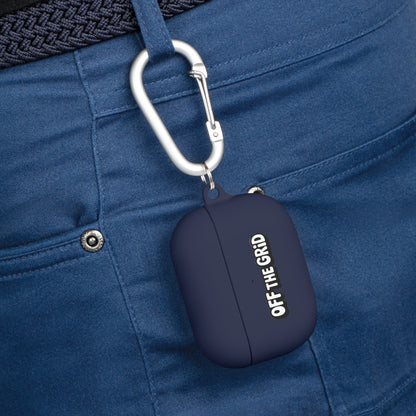 "Off The Grid" AirPods Case Cover — Minimal Protective Silicone Case with Carabiner