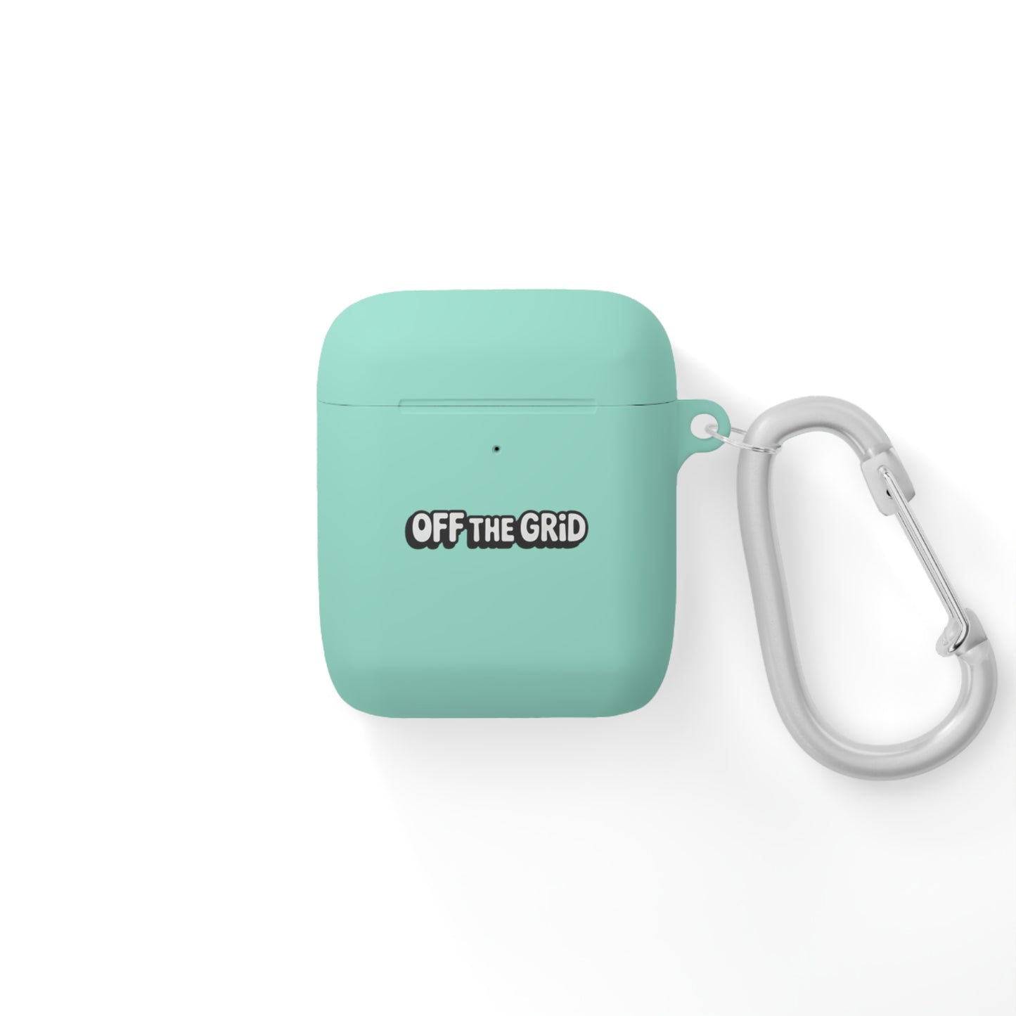 "Off The Grid" AirPods Case Cover — Minimal Protective Silicone Case with Carabiner