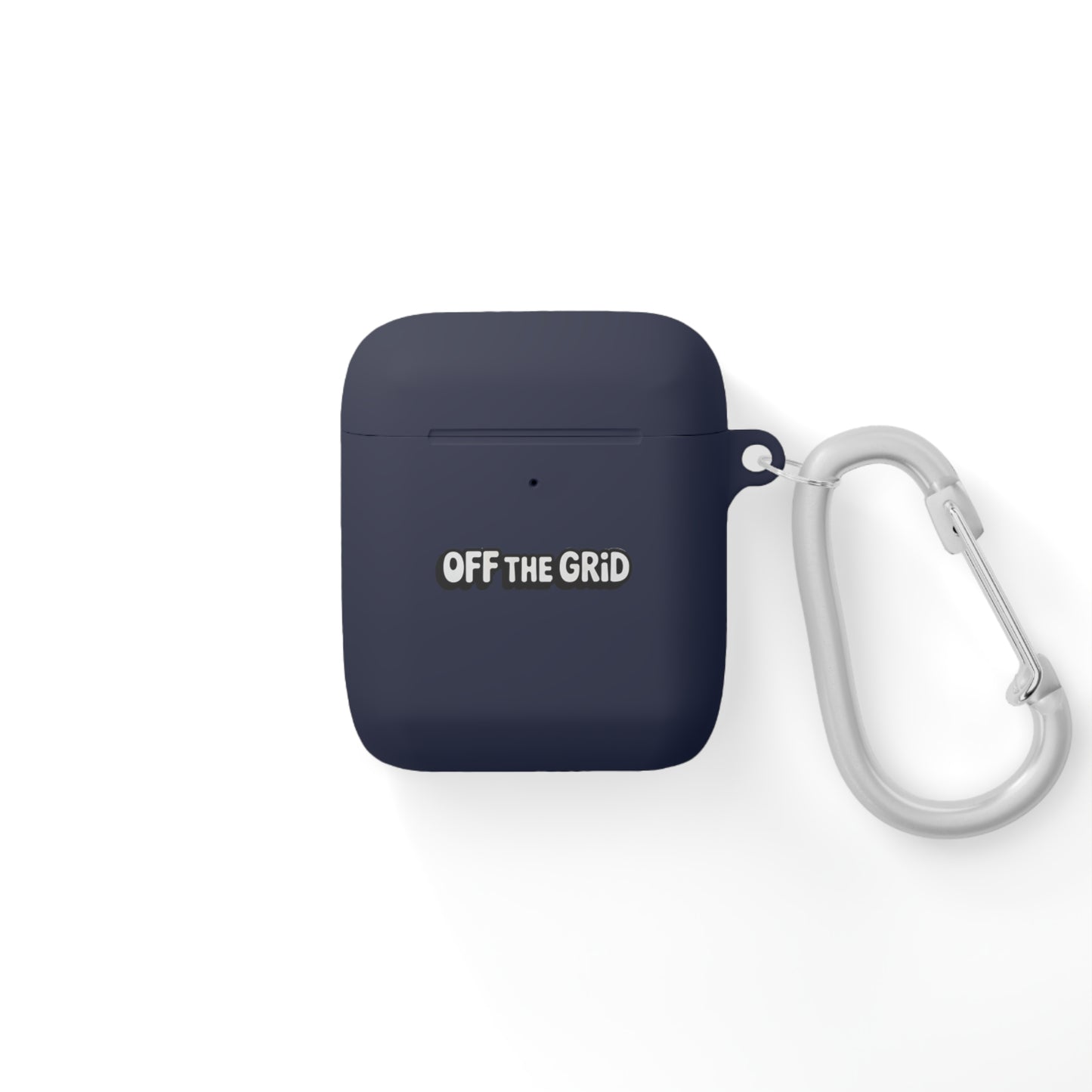 "Off The Grid" AirPods Case Cover — Minimal Protective Silicone Case with Carabiner