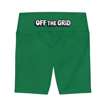 Off The Grid Women's Workout Shorts — High-Waist Athletic Biker Shorts