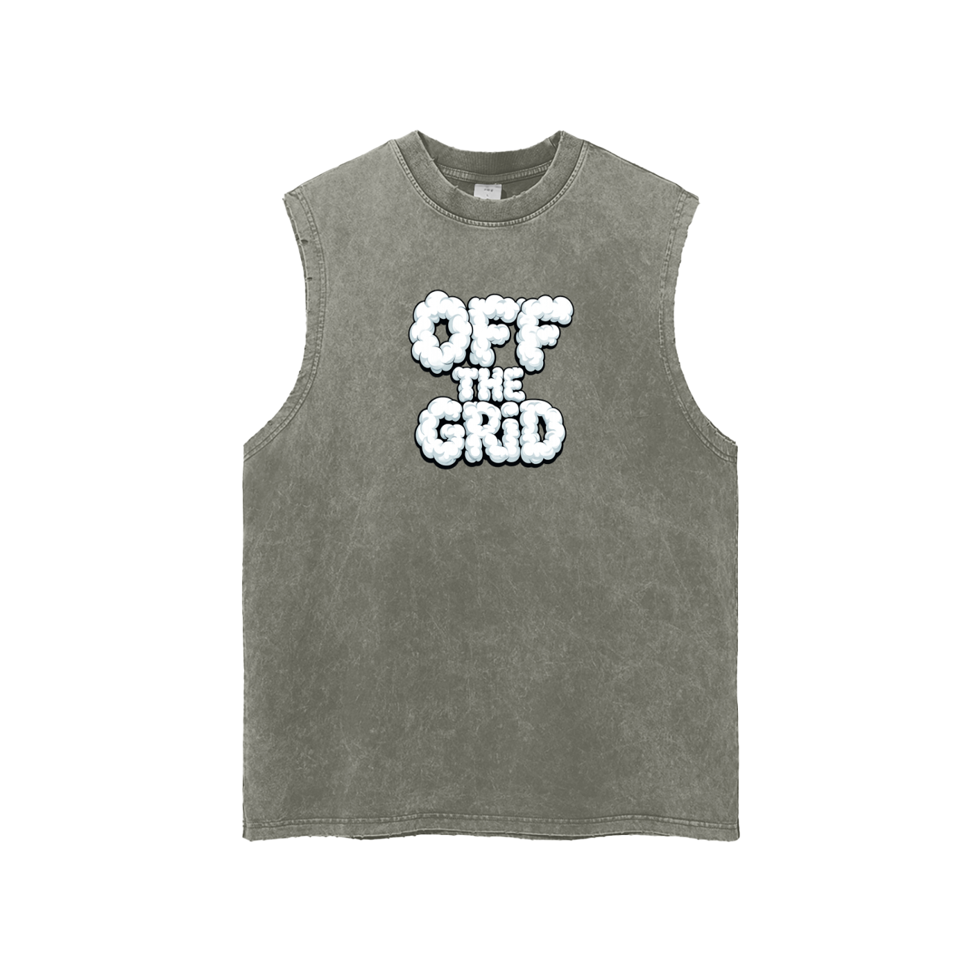 Snow Washed Frayed Hem Tank Top