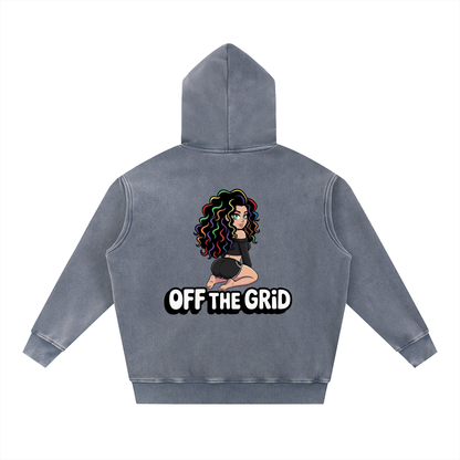 Snow Wash Fleece Oversize Hoodie