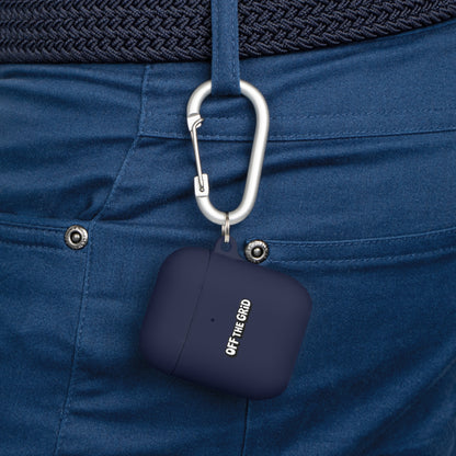 "Off The Grid" AirPods Case Cover — Minimal Protective Silicone Case with Carabiner