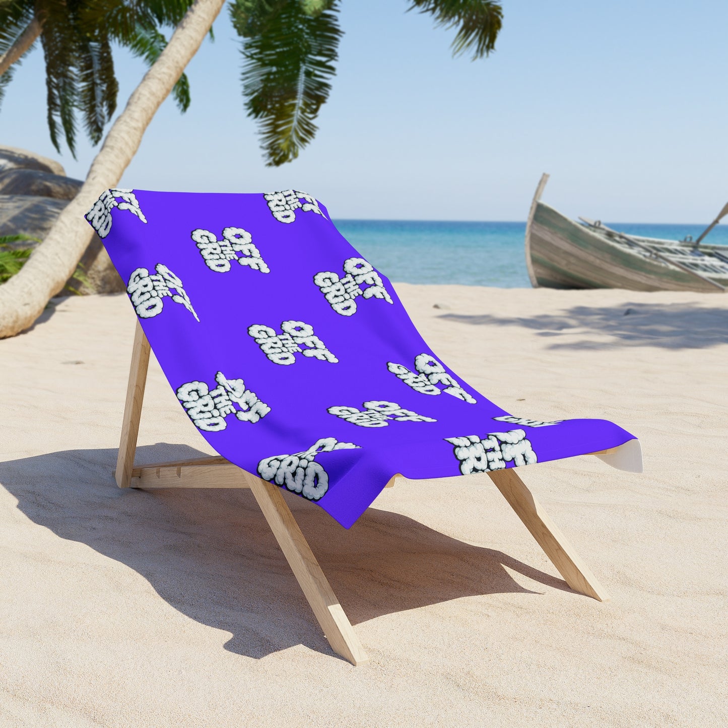 Off The Grid Purple Beach Towel – Bold Graphic Summer Towel