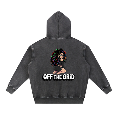 Snow Wash Fleece Oversize Hoodie