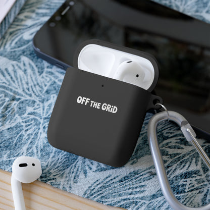 "Off The Grid" AirPods Case Cover — Minimal Protective Silicone Case with Carabiner