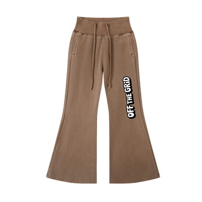 Vintage Washed Flared Fleece Pants