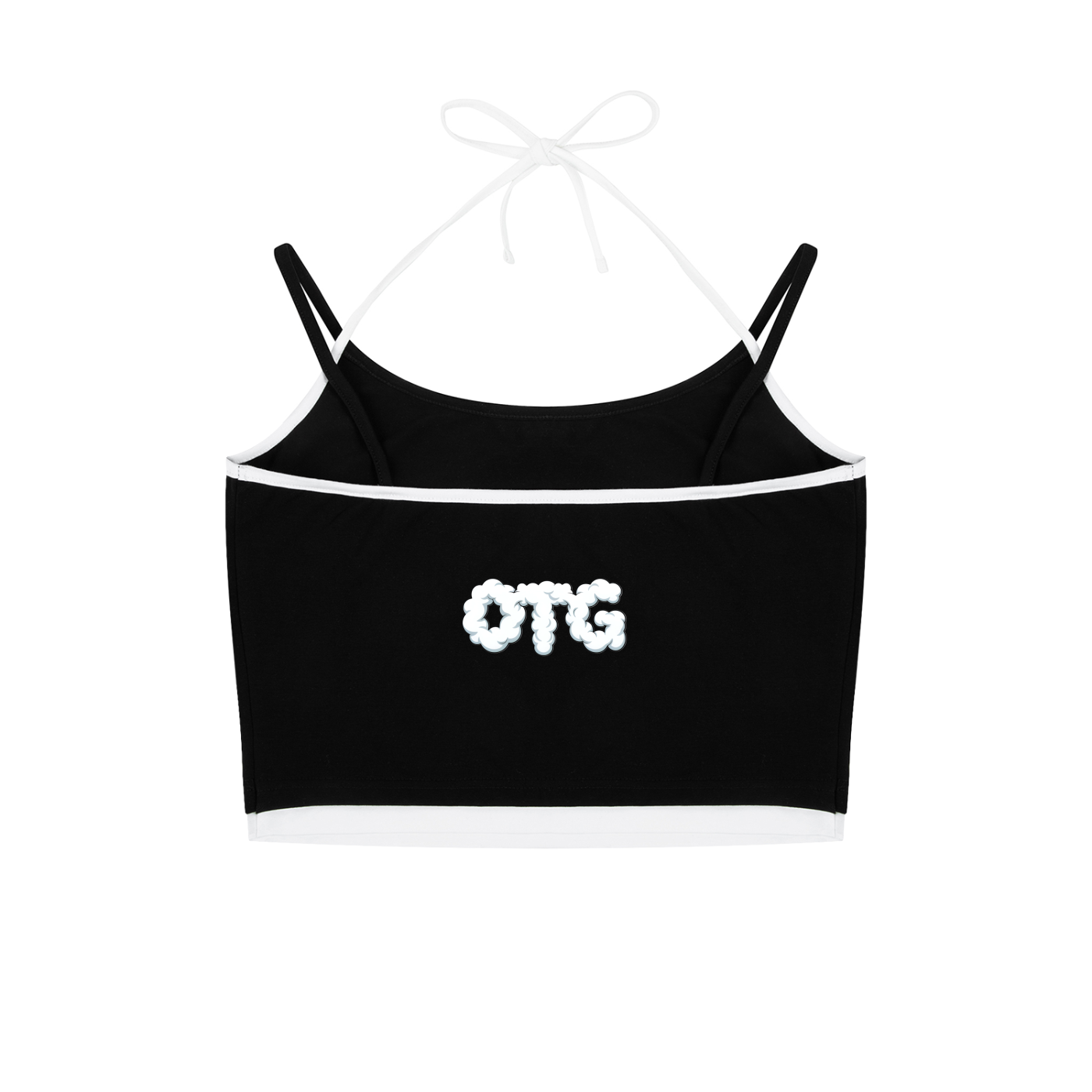 Contrast Binding Halter Tank Top