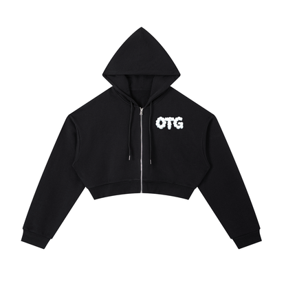 Essential Cropped Zip-Up Hoodie