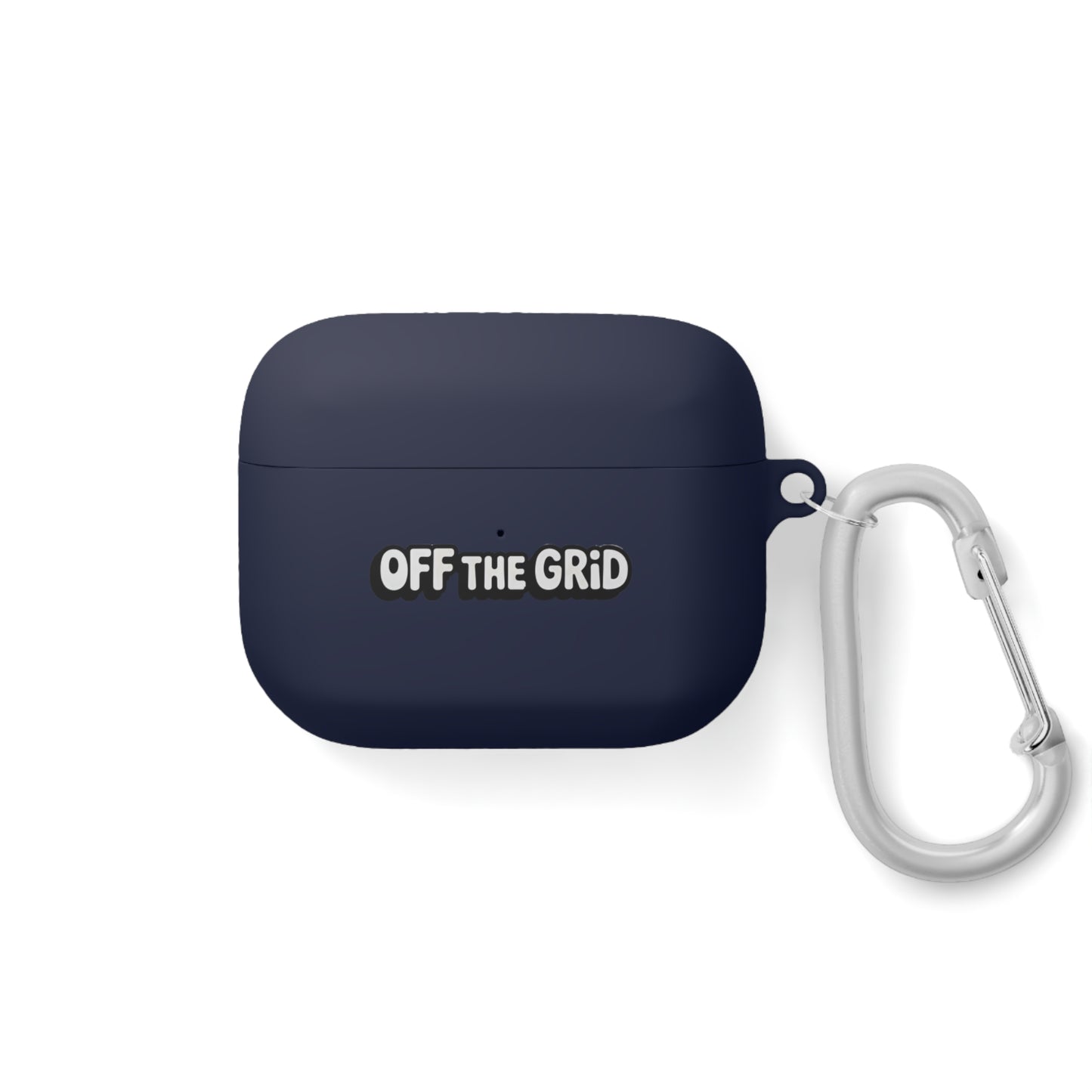 "Off The Grid" AirPods Case Cover — Minimal Protective Silicone Case with Carabiner