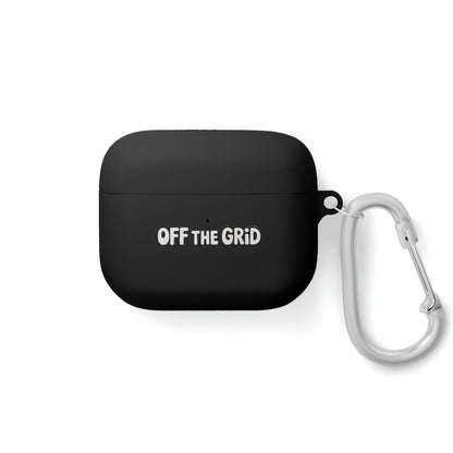 "Off The Grid" AirPods Case Cover — Minimal Protective Silicone Case with Carabiner