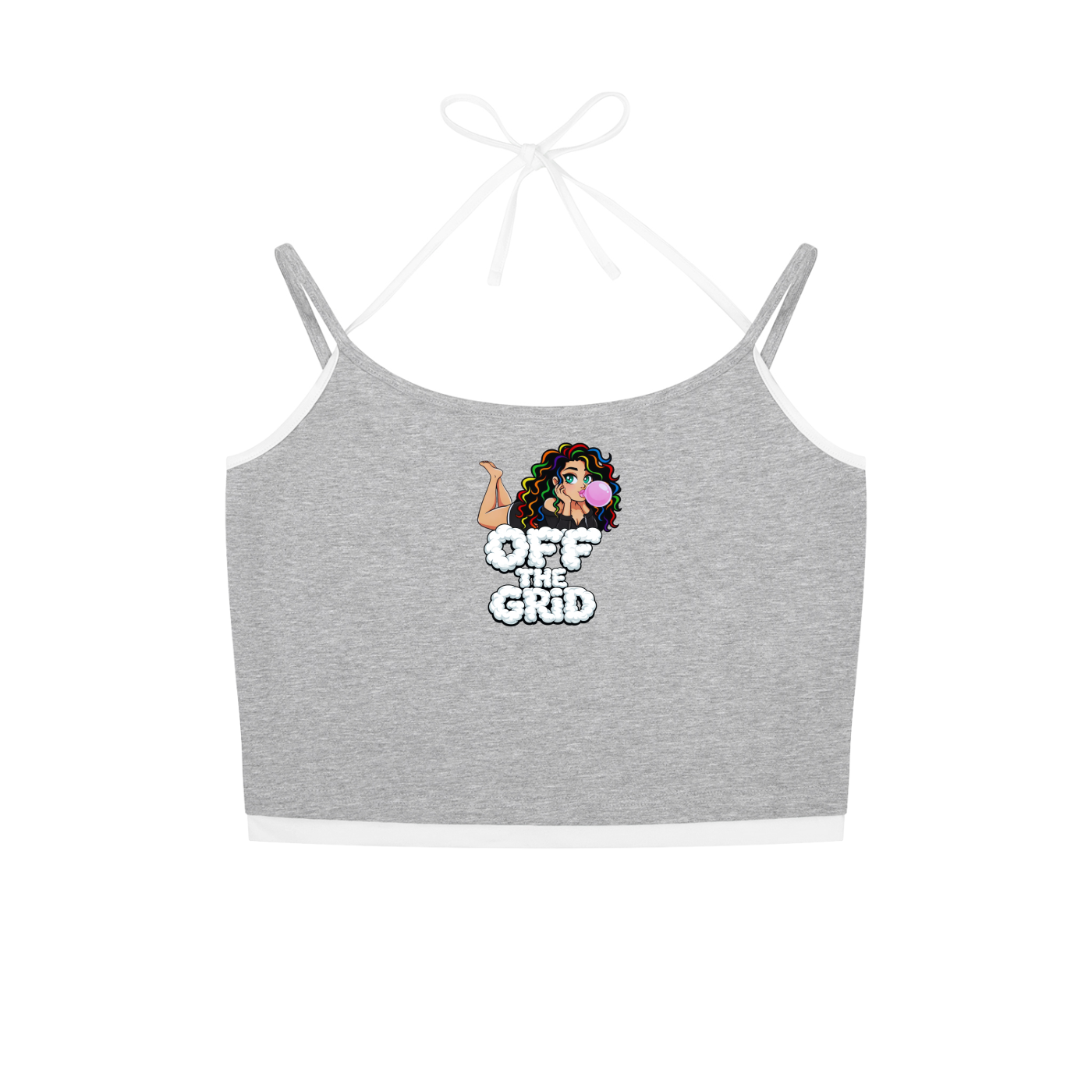 Contrast Binding Halter Tank Top