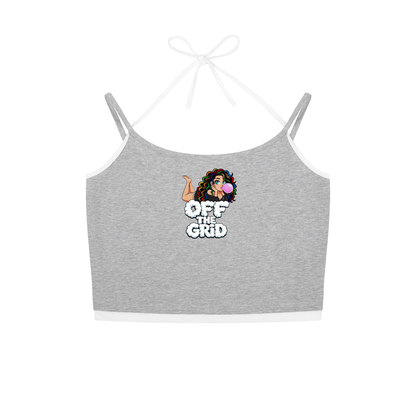 Contrast Binding Halter Tank Top