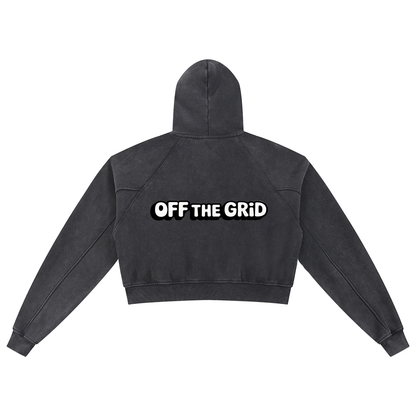 Snow Washed Cropped Hoodie