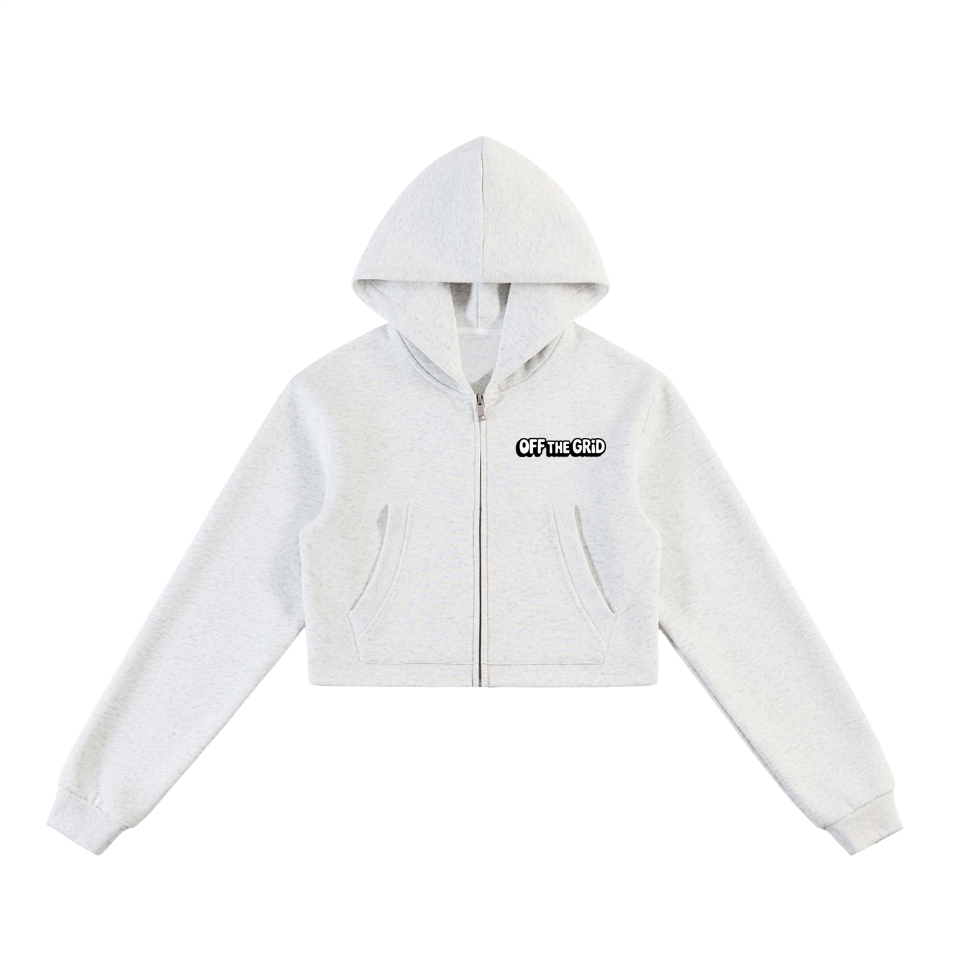 Essential Cropped Zip-Up Hoodie