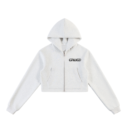 Essential Cropped Zip-Up Hoodie