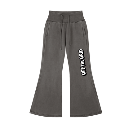 Vintage Washed Flared Fleece Pants