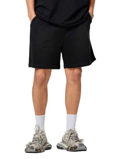 Sun Fade Raw Edge Cotton Shorts