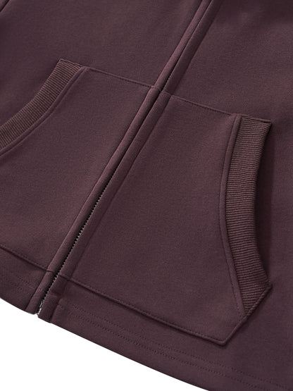 Essential Cropped Zip-Up Hoodie